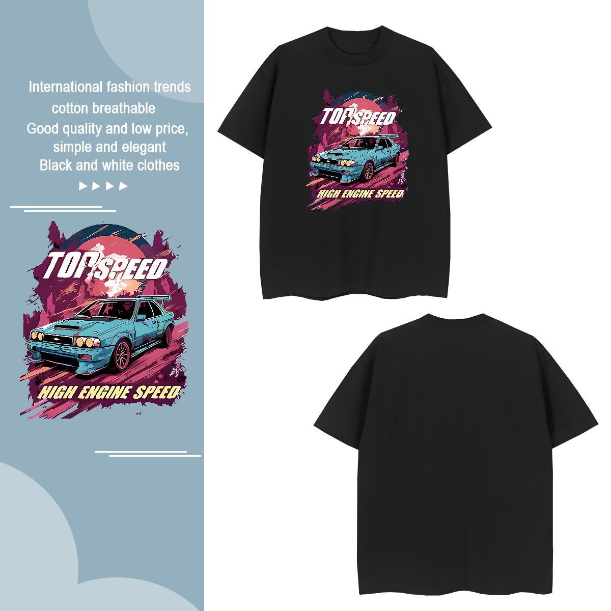 Soft car T-Shirts for Men Daily Outfit Couples T Shirts 230g Pure Cotton Designer Fashion Breathable Short Sleeve Asian Size Clothings