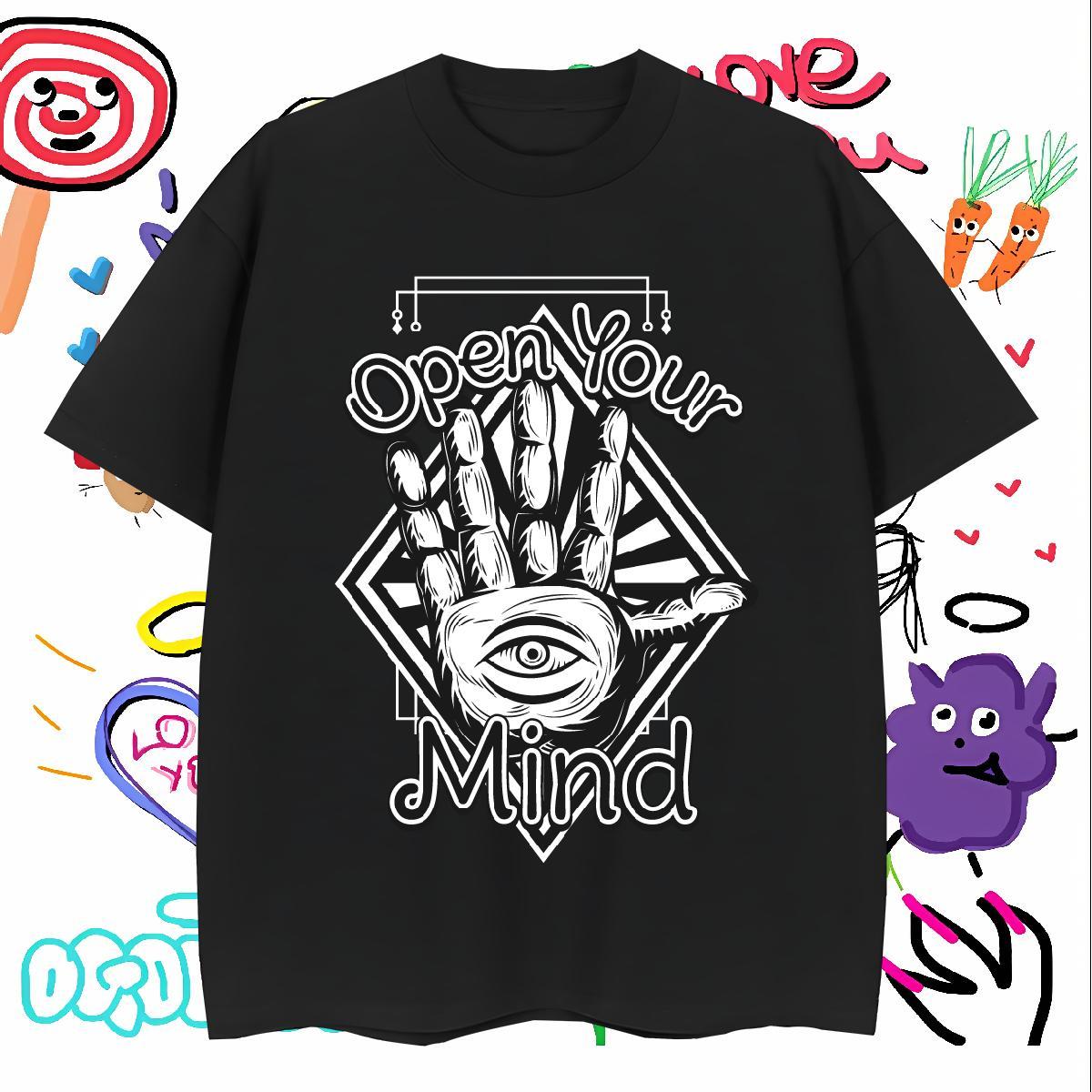 T-Shirts 230g Pure Cotton hands Spring Summer Breathable Short Sleeve Anime Mens Tshirts Brand Classic Tee Shirt