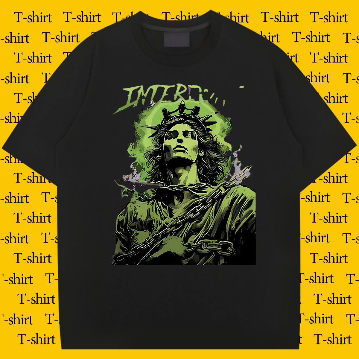 Popular portrait Mens T Shirts Hip Hop Men Clothes T-Shirt 100% Cotton 230g Stylist Breathable Oversized 3XL 4XL Polos