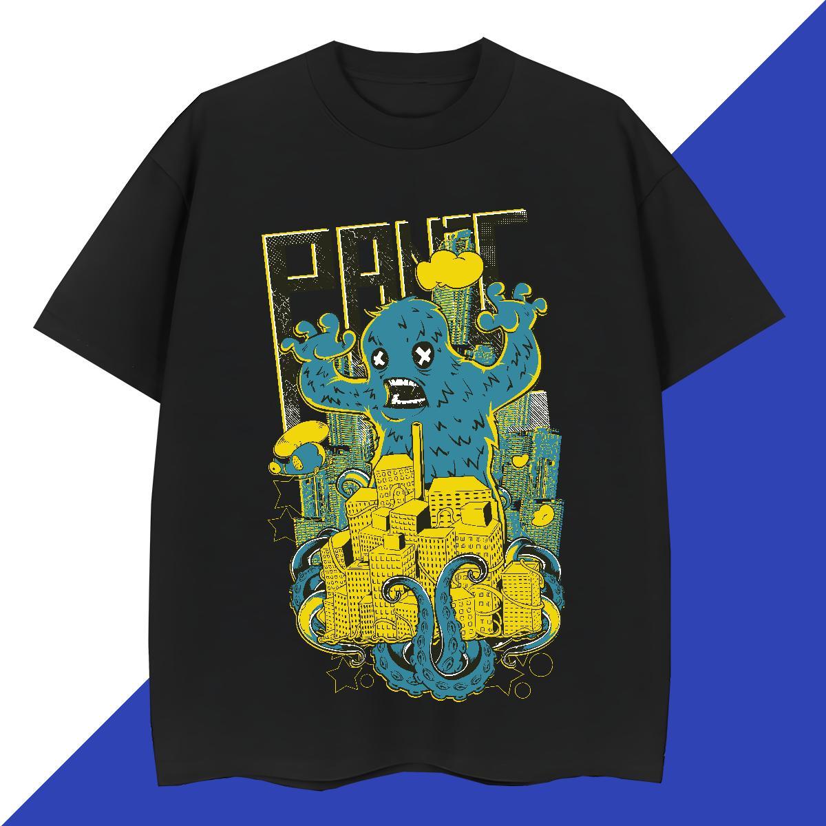 Cool Design Men Clothes T-Shirt Street Wear 230g Pure Cotton Plus Size Cartoon O-Neck Short Sleeve ET Mens T Shirts 2024 DIY Tops