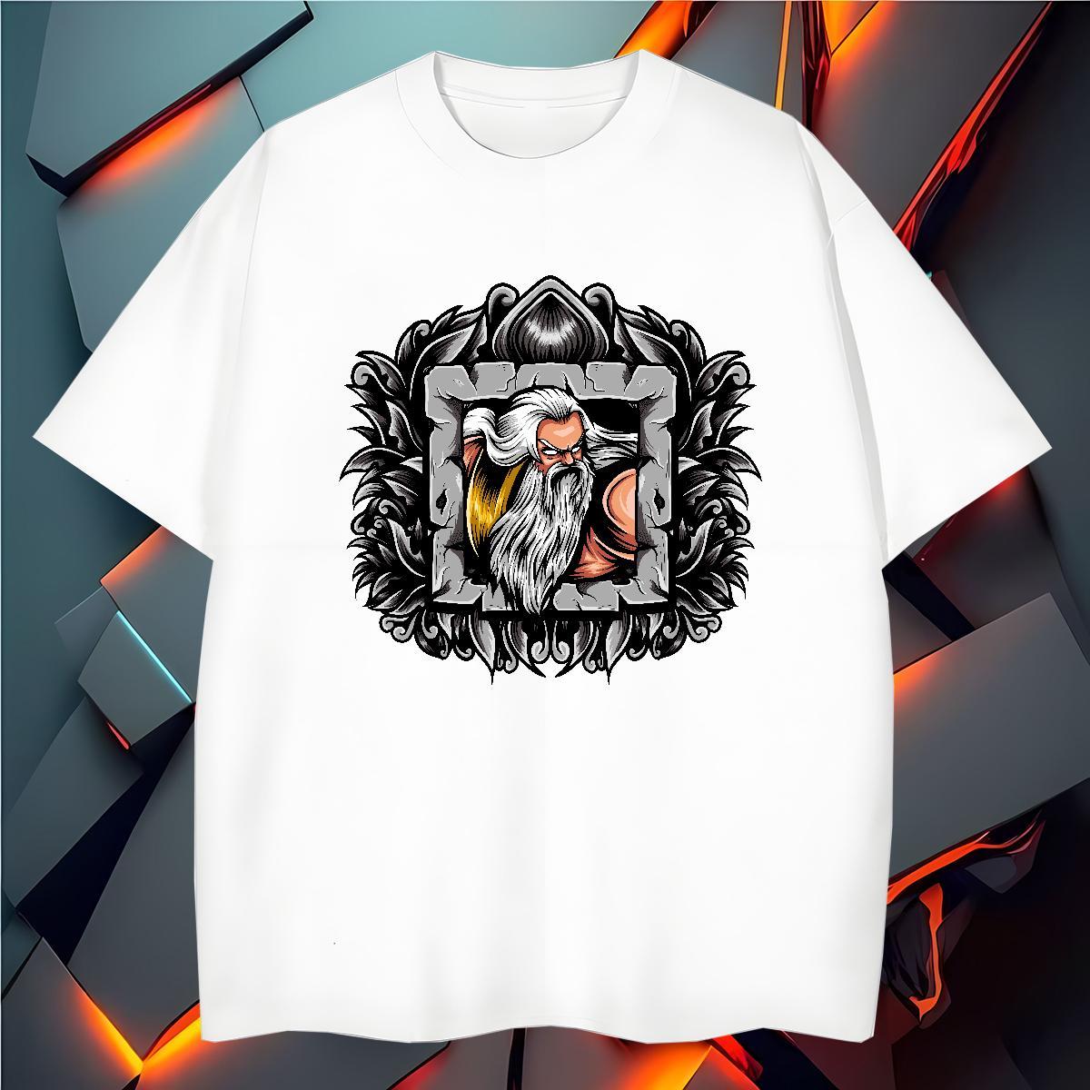 Men T Shirts 100% Cotton 230g portrait Street Wear O Neck Short Sleeves Graphic Tshirt for Man Woman Casual New Loose Tshirts