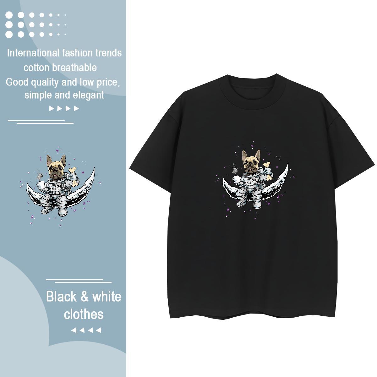 TOP Quality Man T Shirts dog Breathable Summer Casual Plus Size Cartoon 230g Cotton Tshirt for Man Woman Factory Direct Tops