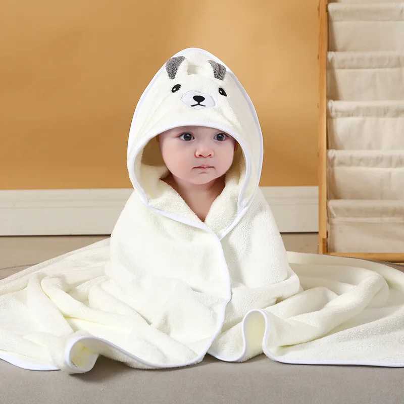 Cartoon Animal Baby Bath Towels Soft Newborn Hooded Towel Blanket Toddler Bathrobe Warm Sleeping Swaddle Wrap For Baby Girls Boy Y240815