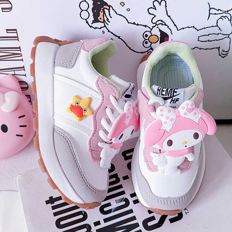 Sneakers Girls shoes sports shoes 2024 spring new collection childrens soft soled dad shoes cartoon big eared dog fashion princess spring collection H