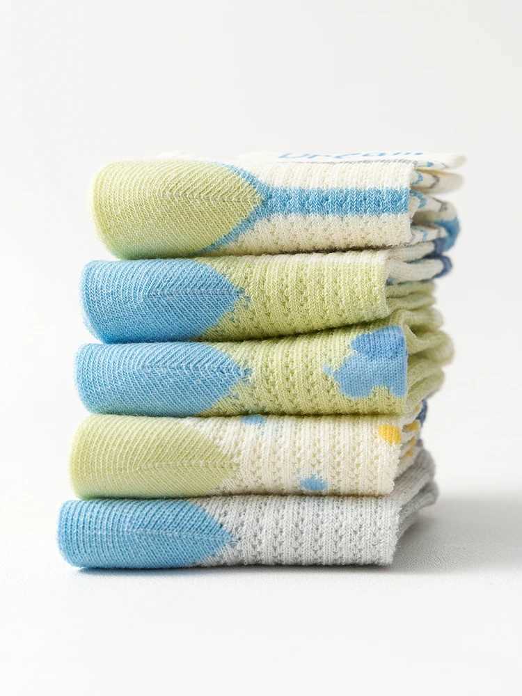 LJMOFA 5 pairs/batch 0-12Y childrens socks summer spring new cotton mesh breathable thin soft socks for young children baby boys cartoon socks C175 W2