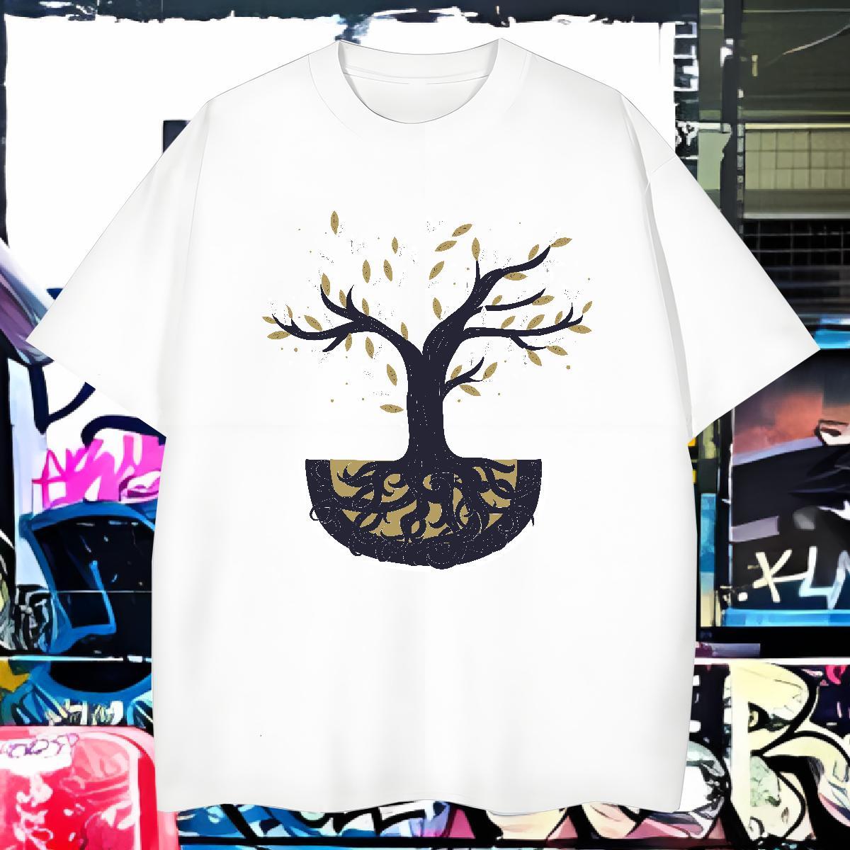 Soft tree T Shirts Men Street wear Hip Hop Men Tees 100% Cotton 230g New Designer Breathable Short Sleeve Plus Size Custom Tops Shirt