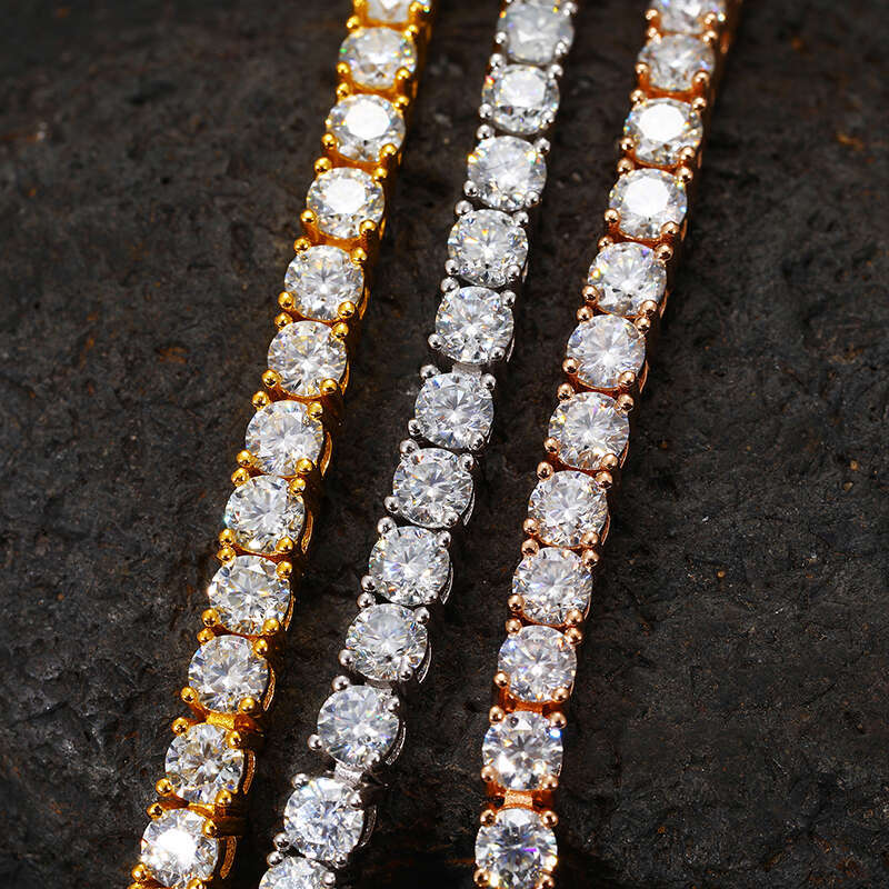 Drop Shipping 7 Days Fast Delivery Women Jewelry 3Mm Sterling Sier VVS Moissanite Tennis Chain Bracelet