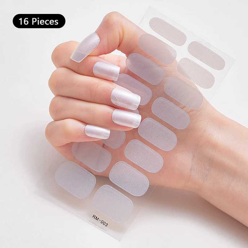 Metal Effect Red Full Cover Nail Stickers Patch Adhesive Floristic Mirror Nail Polish Strips DIY Press on Nail Art ManicureXJ240815
