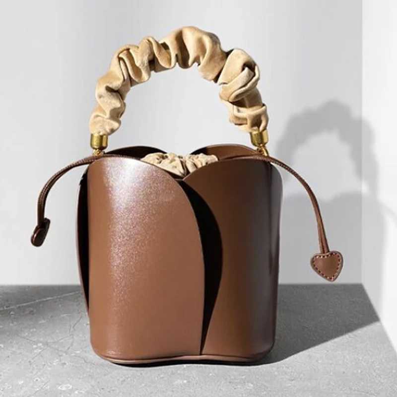 New Arrival Red Bride Petal Bucket Bag Women Handbag New Vegetable Basket Crossbody Bag Single Shoulder Bag T250318