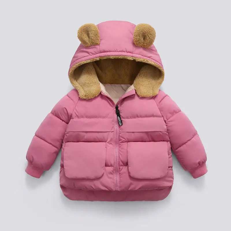 2024 Autumn Winter Preschool Clothing Baby Boys and Girls Hooded Cashmere Down Jacket Casual Warm Coat Childrens Clothing W240814