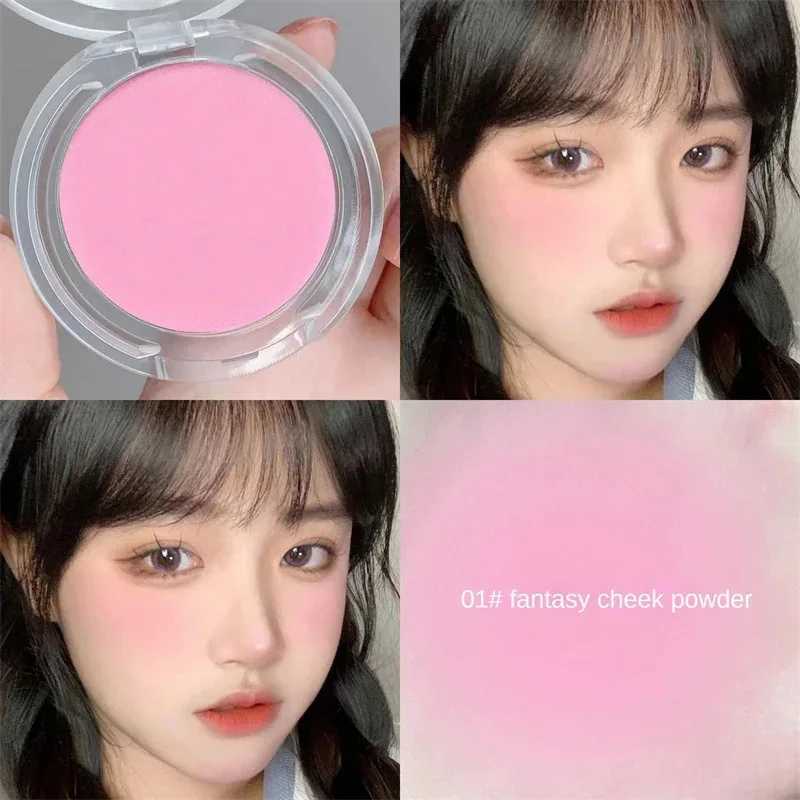 Single Color Blush Matte Natural Cheek Tint Waterproof Face Contouring Cosmetics Blush Powder Brighten Face Soft Female Makeup Y240815