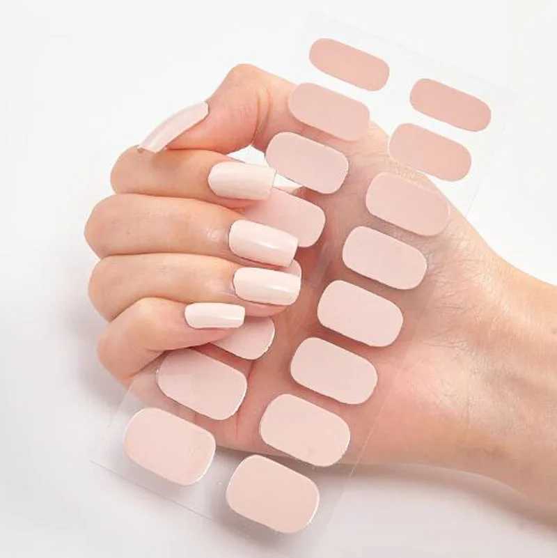 Nail Sticker New Solid Color Adhesive Nail Wraps DIY Nail Polish Film Patch Manicures Transfer Decals Decors Pegatinas Ara UasXJ240814