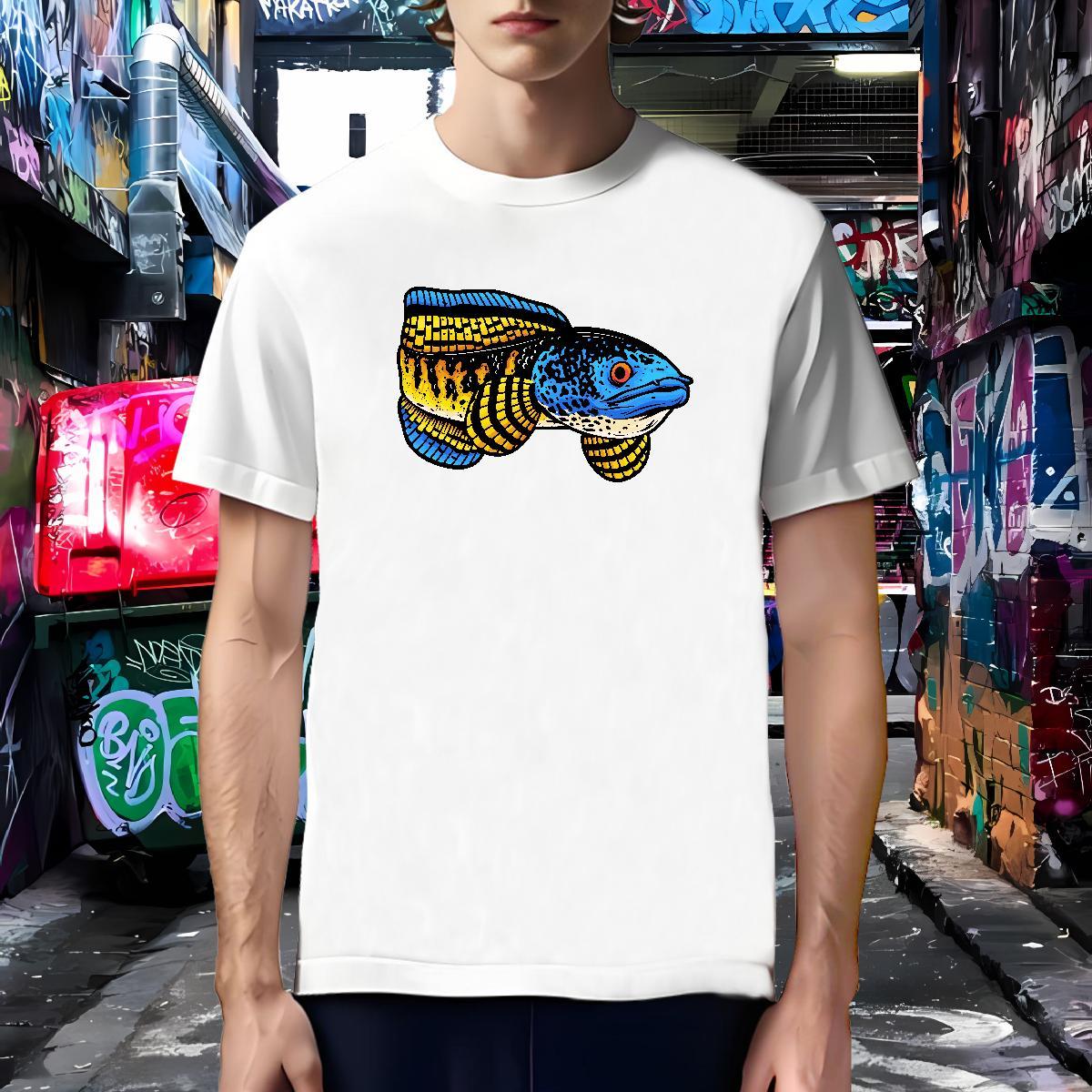 Loose T Shirt For Man fish Round Neck Short Sleeve Street wear Hip Hop Oversized 100% Cotton 230g Men Tops Tees New Designer Tees Shirts