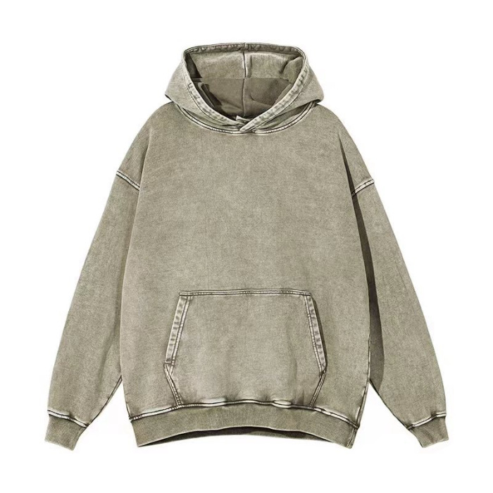 Unisex Harajuku Style Solid Color Heavy Hoodie for Fall and Winter Comfortable Y2K Pullover 240815