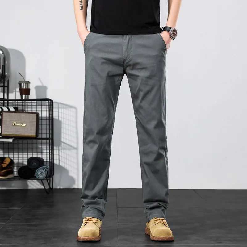 2023 Spring/Summer New Mens Straight Stretch Casual Pants Classic Casual Business Style Cotton Trouser Mens BrandW240725