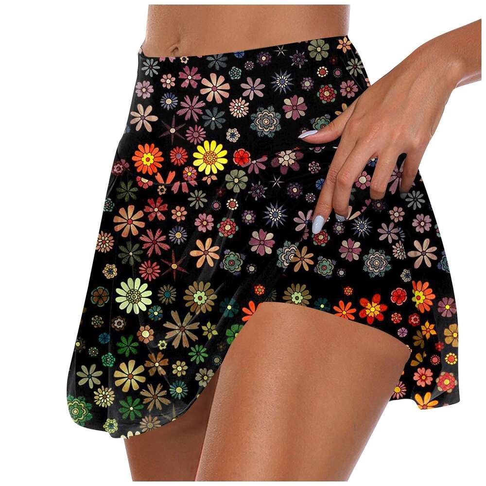Athletic Women'S Stretchy Pleated Tennis Skirts Run Yoga Inner Shorts Elastic Sports Golf Skorts Vestidos Para Ropa Mujer