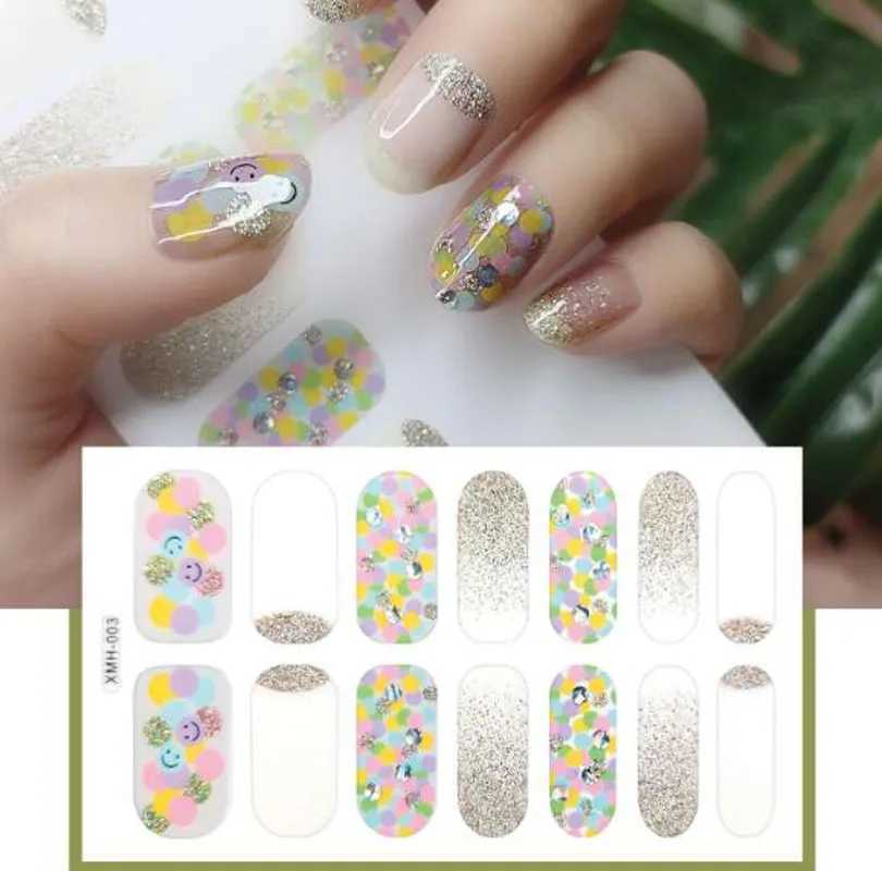 Summer Newest Nail Sticker Waterproof Self-adhesive Flowers Full Cover Nail Wraps DIY Beauty Finished Fake Finger Nail Art DecalXJ240814