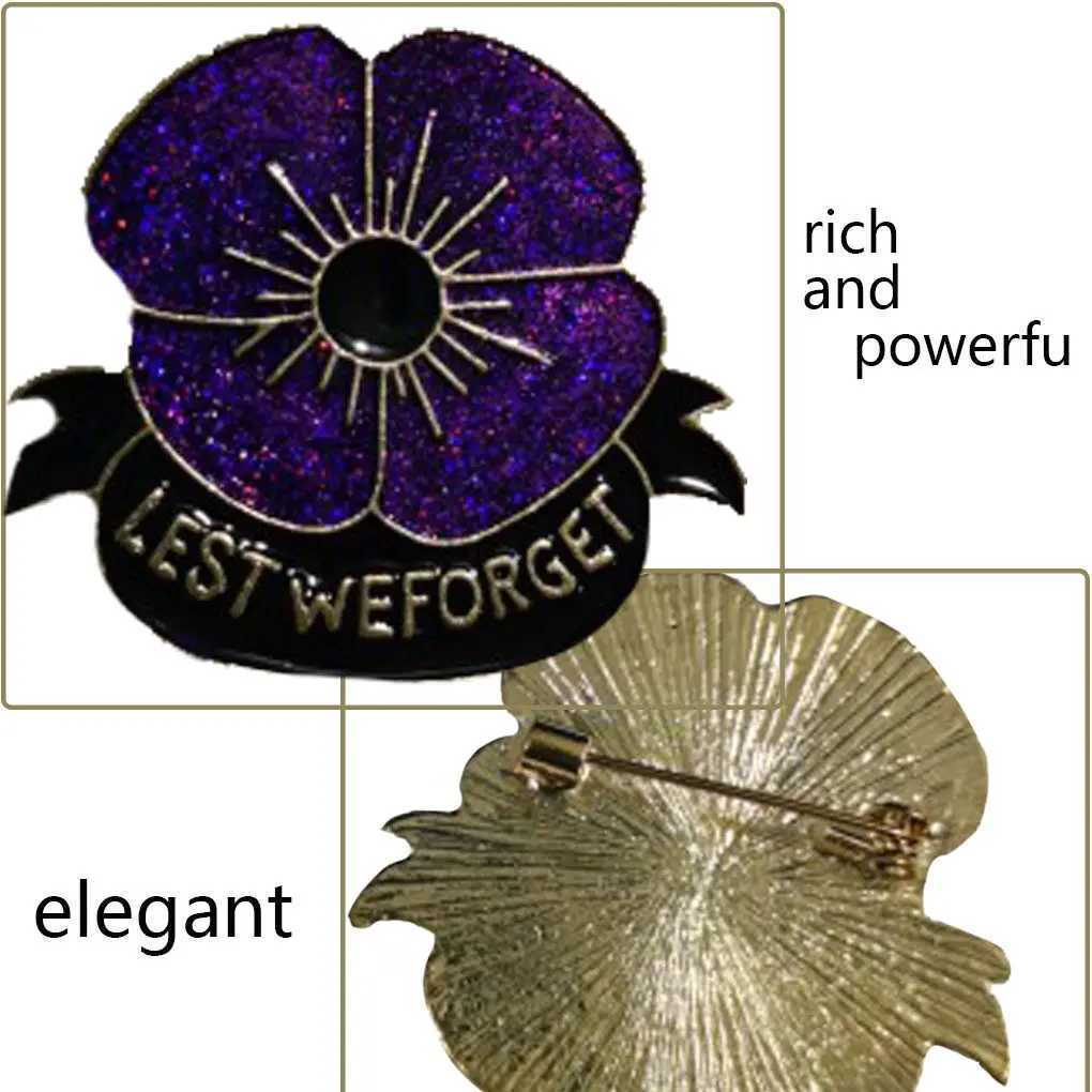 Womens brooch purple poppy alloy brooch lapel pin brooch decorative gift W240815
