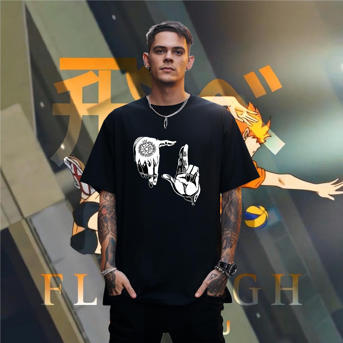 Man T Shirts 230g 100% Cotton hands Summer Casual Breathable Crew Neck Skull Men Clothes T-Shirt New Arrival Soft Tops