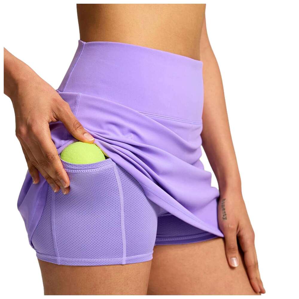 Skirts Women Summer Above Knee Double-Layer Shorts Dress Quick Drying Yoga Sports Leggings Fiess Skort