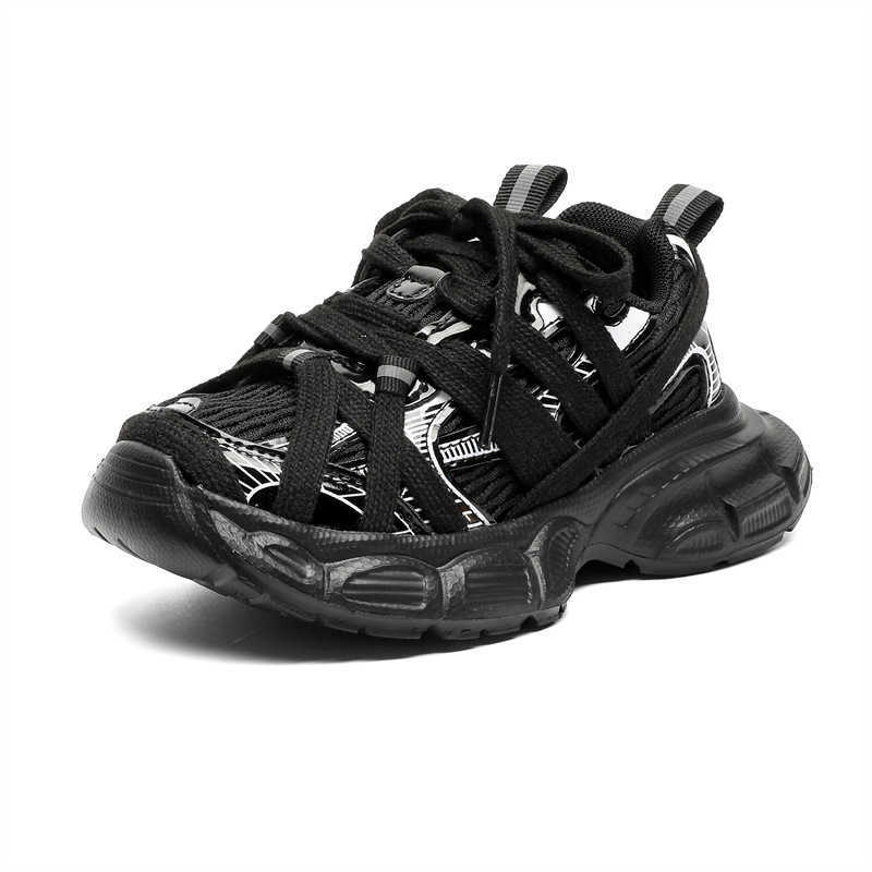 Sneakers Childrens Dad Shoes 2024 Autumn Boys Soft soled Sports Shoes Korean Edition Girls Mesh Breathable Running Shoes Student Singles H240805