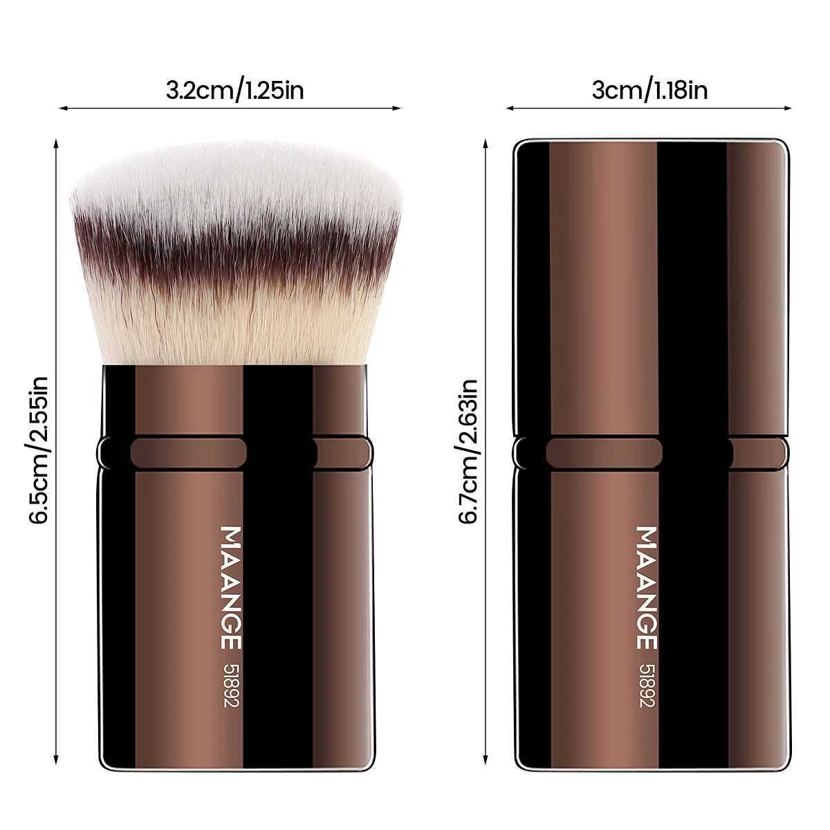 MAANGE 1 retractable powder blusher brush Kabuki basic brush Soft fluffy powder contour makeup brush Portable makeup tool W240814
