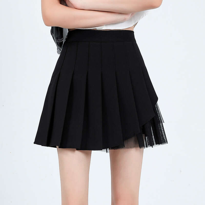 Skirt White Mesh High Waist A-line Mini Women's Summer Haruku Fashion Korean Style Clothes Kawaii Black Girls Pleated Skirts s