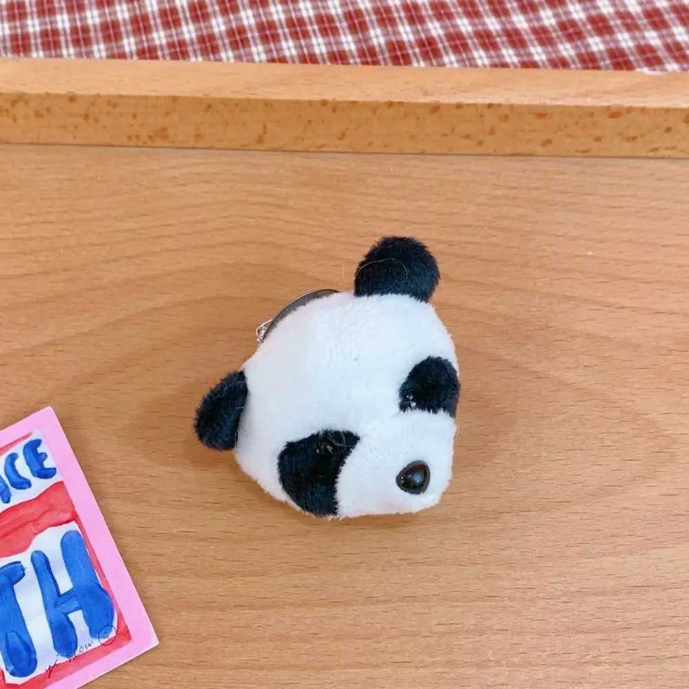 Soft and cute panda hat pin cartoon toy Kawaii plush stuffed panda doll brooch lapel animal plush badge bag W240815