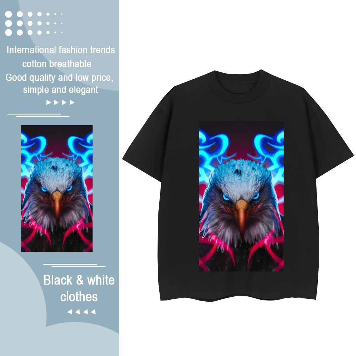 Cool Design T Shirts Men eagle Breathable Short Sleeve Sport Custom Big Size 230g Pure Cotton Men Tshirts Customized Top Tees