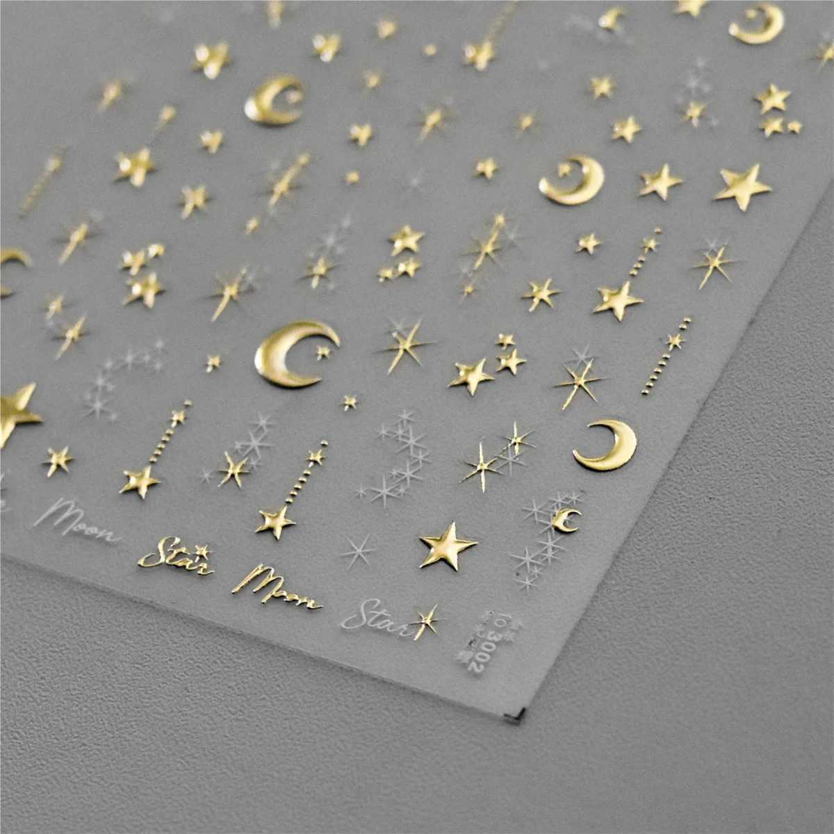 1PC 5D Korean Bronzing Nail Stickers Japanese Gold Silver Star Moon Luxury DIY Nail Art Decoration Decals Manicure AccessoriesXJ240814