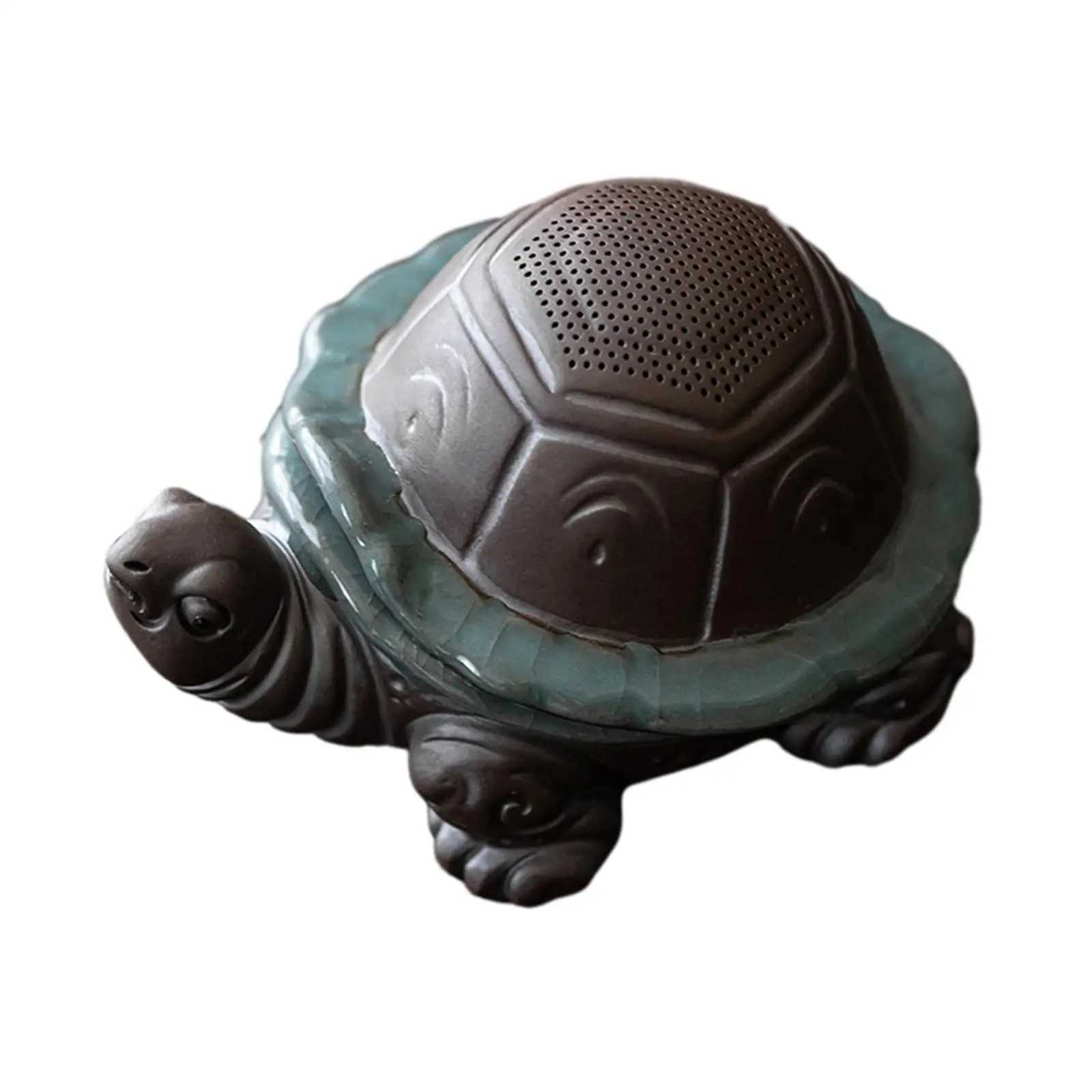 Tea Pet with Tea Strainer Tea Room Home Decoration Mini Ceramic Craft Collectible Dining Room Bookshelf Desk Turtle StatueXJ240814