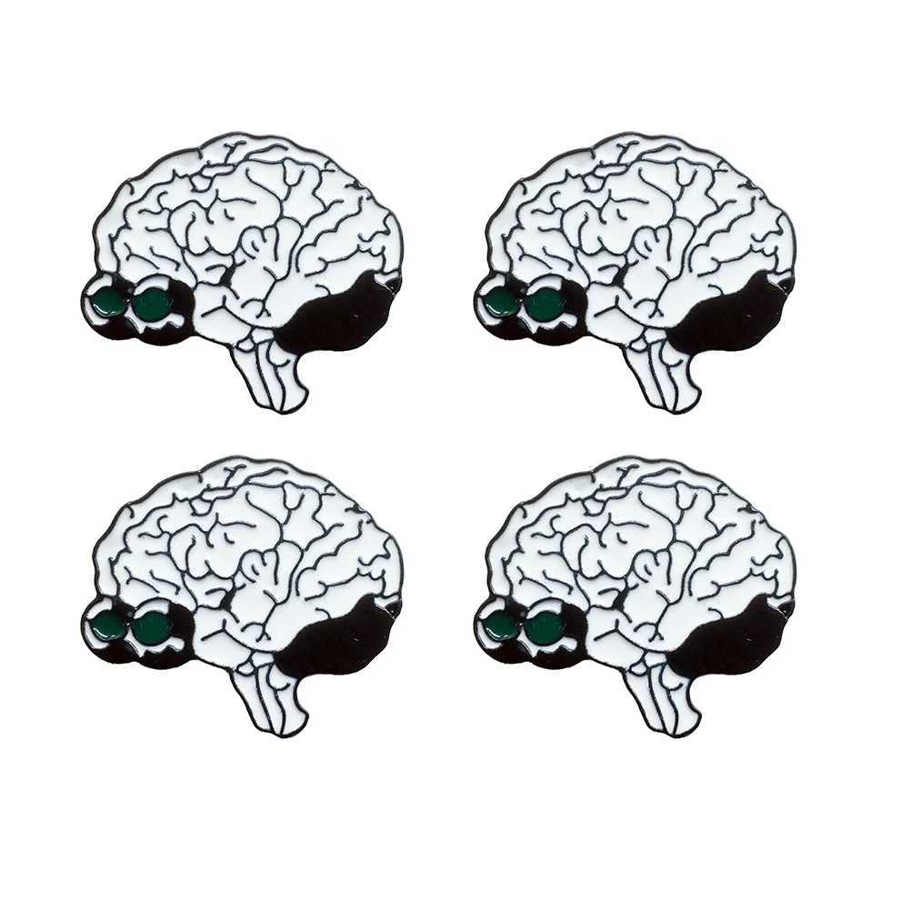 4 Scarf Clips Unique Brain Enamel Womens Brooch Body Brooch Cartoon Corset Hat Decorative Clothing Rotation W240815
