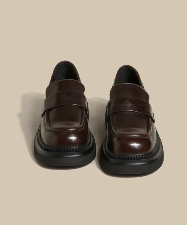 Women Shoes Leather Shoes Fashion Simple Style Lofter Shoes Black Free shipping