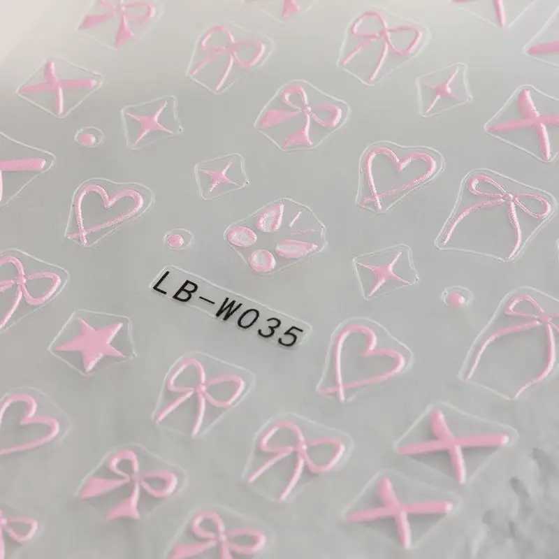 Lasting Miniature Carving French Bow No Deformation Nail Art StickersXJ240814