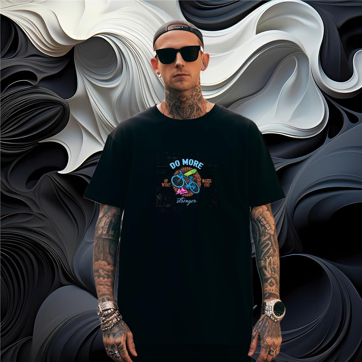 Loose Fit bicycle T-Shirts Street Wear Men Tops Tees 100% Cotton 230g 2024 O Neck Short Sleeves Oversized 3XL 4XL Tees Shirts