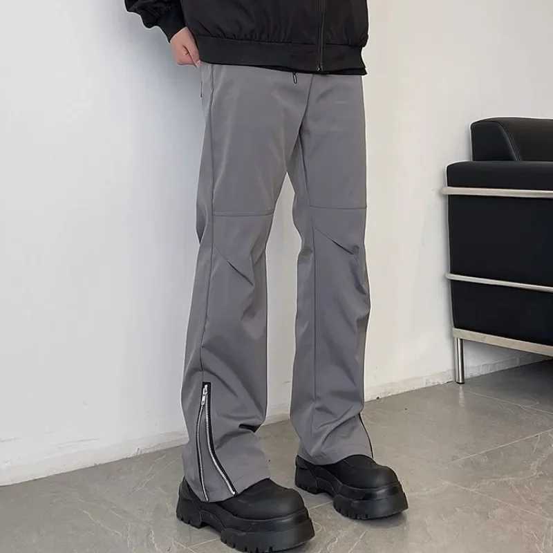 Punk Baggy Pocket ultra-thin fit loose custom mens Trouser office zipper business casual pants mens casual pantsW240725