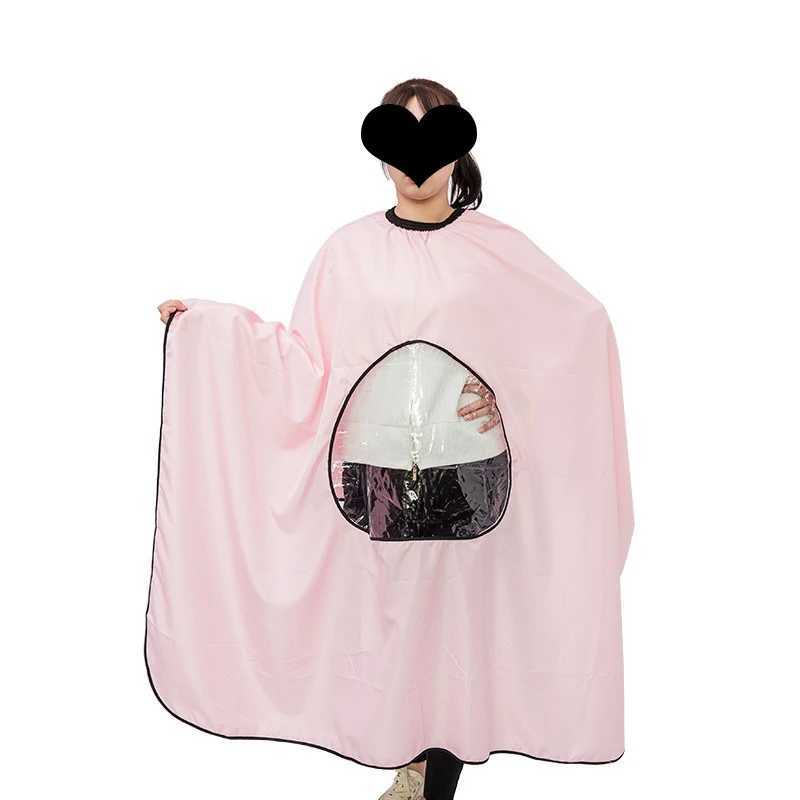 Professional Barber Cape Large Barber Clothe Barber Salon with Perspective Window Cape Adjustable Elastic Necklace W240814