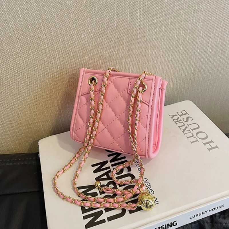 Girl cross body bag girl fashion diamond grid small square bag mini coin purse girl chain bag girl push bag girl bag W240906