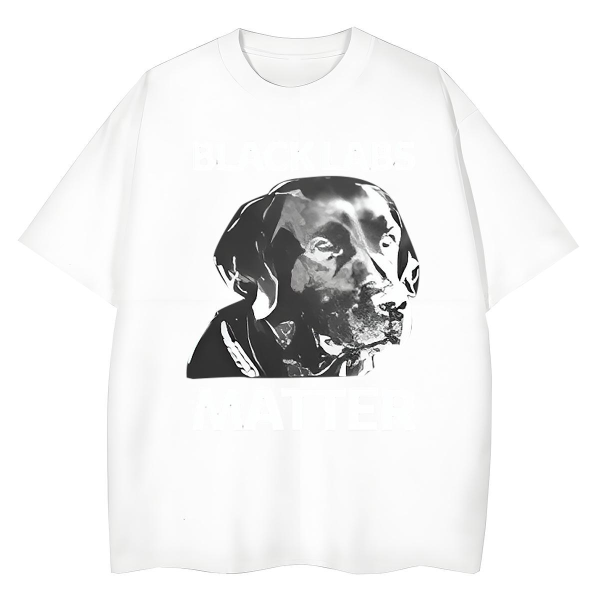 Wholesale Tshirts Street Casual 100% Cotton 230g Custom Cartoon O-Neck Short Sleeve dog T shirt Classic Polos
