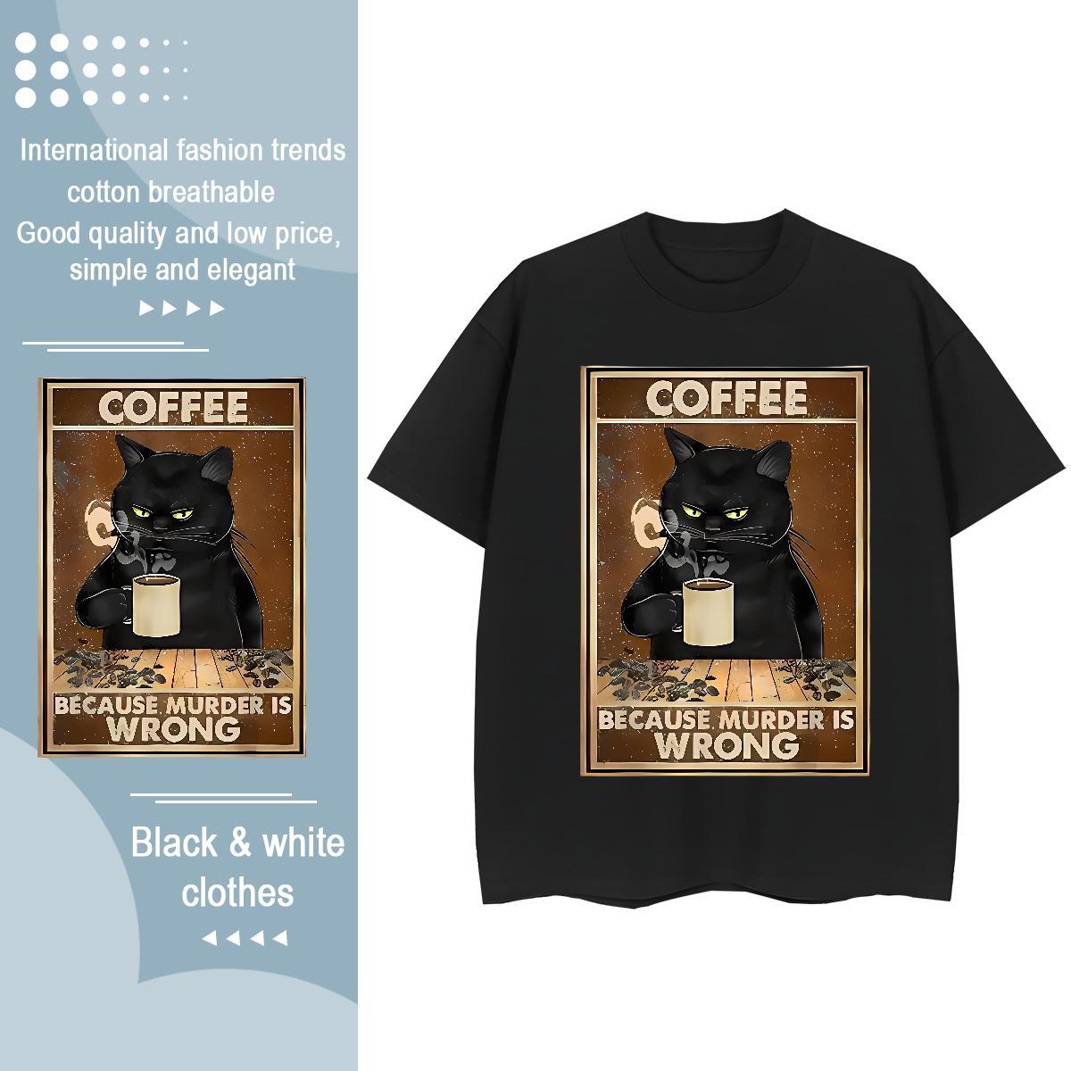 Brand T Shirts Men cat Breathable Spring Summer Custom Anime 100% Cotton 230g Men Tees Fashion Designer Wear