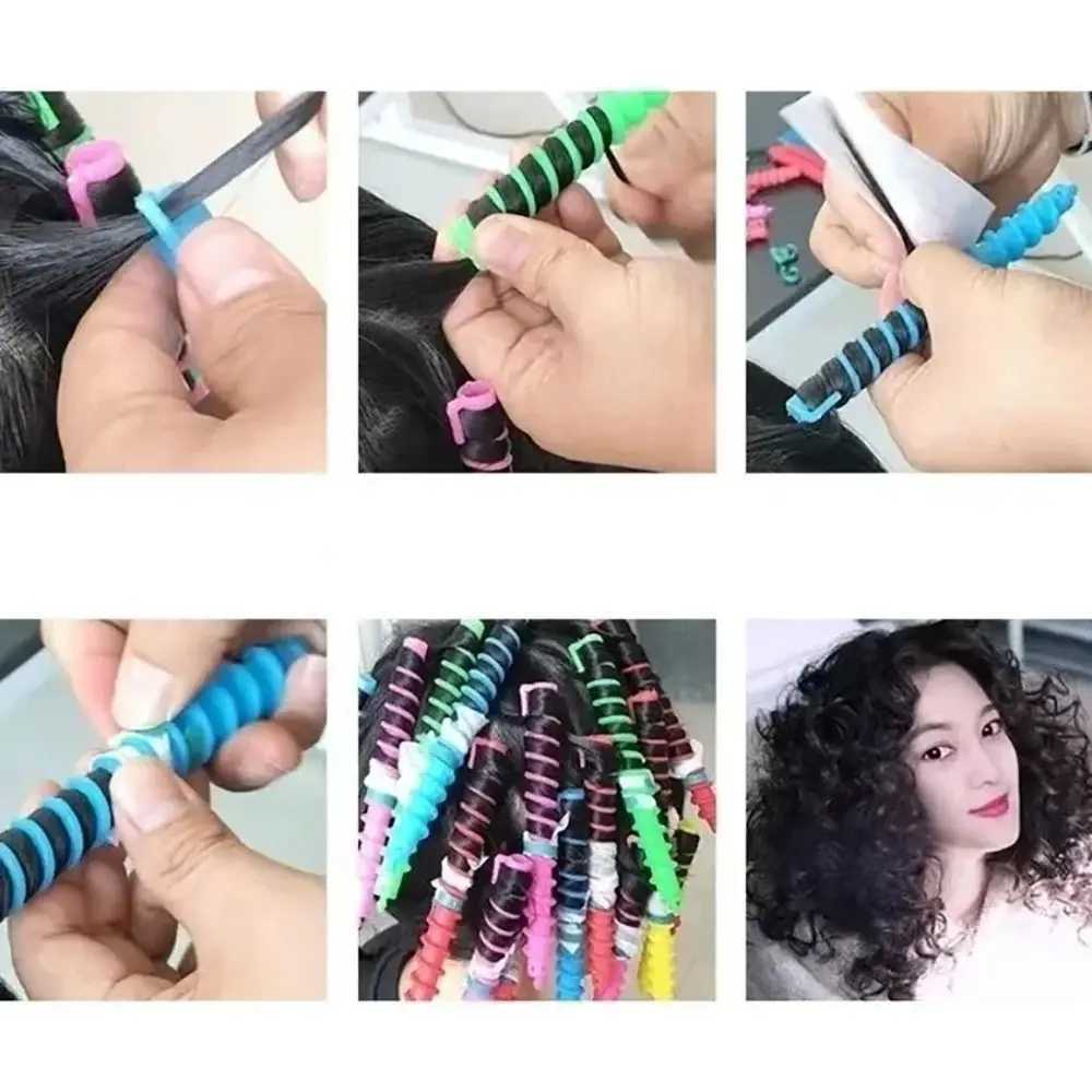 Professional spiral plastic curling iron multifunctional DIY magic curling roller wavy curly hair for women and girls W240814