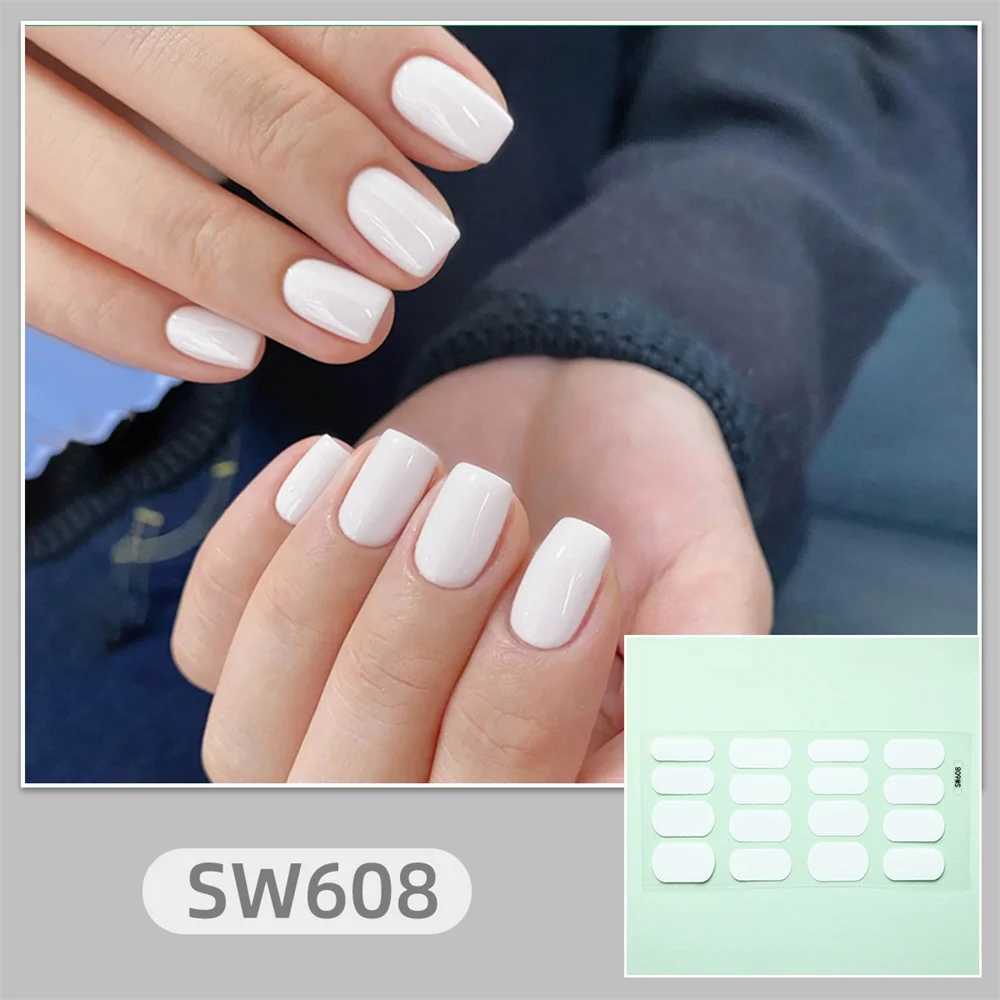 Shiny Nail Art Decals Lasting Nail Art Stickers Durable Materials Natural Solid Color Stickers Waterproof Easy To UseXJ240814