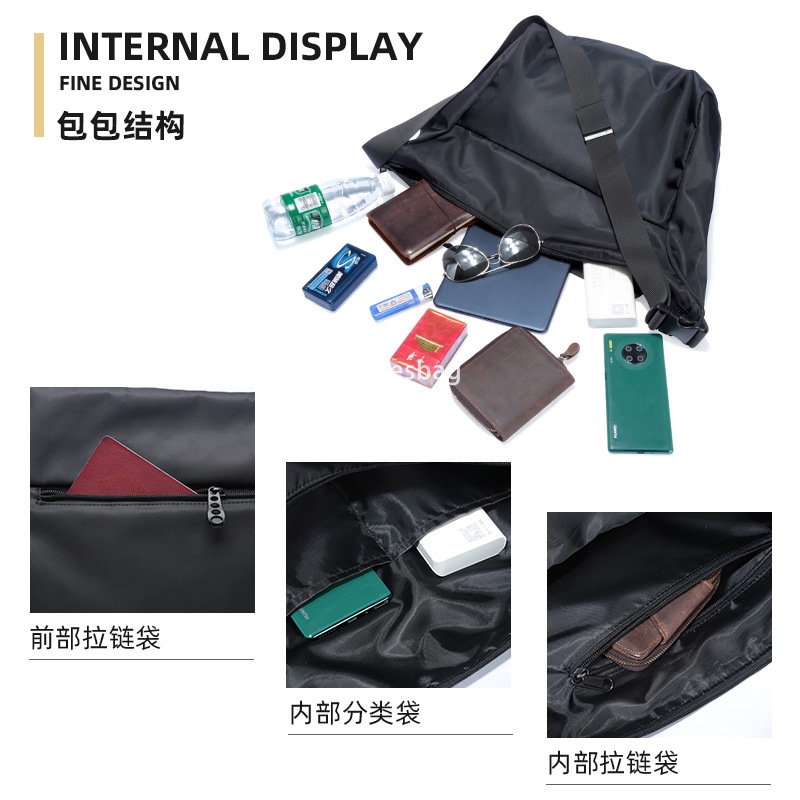Japanese casual shoulder bag men's and women's backpack crossbody bag Lightweight travel messenger bag riding diagonal backpack trend men�