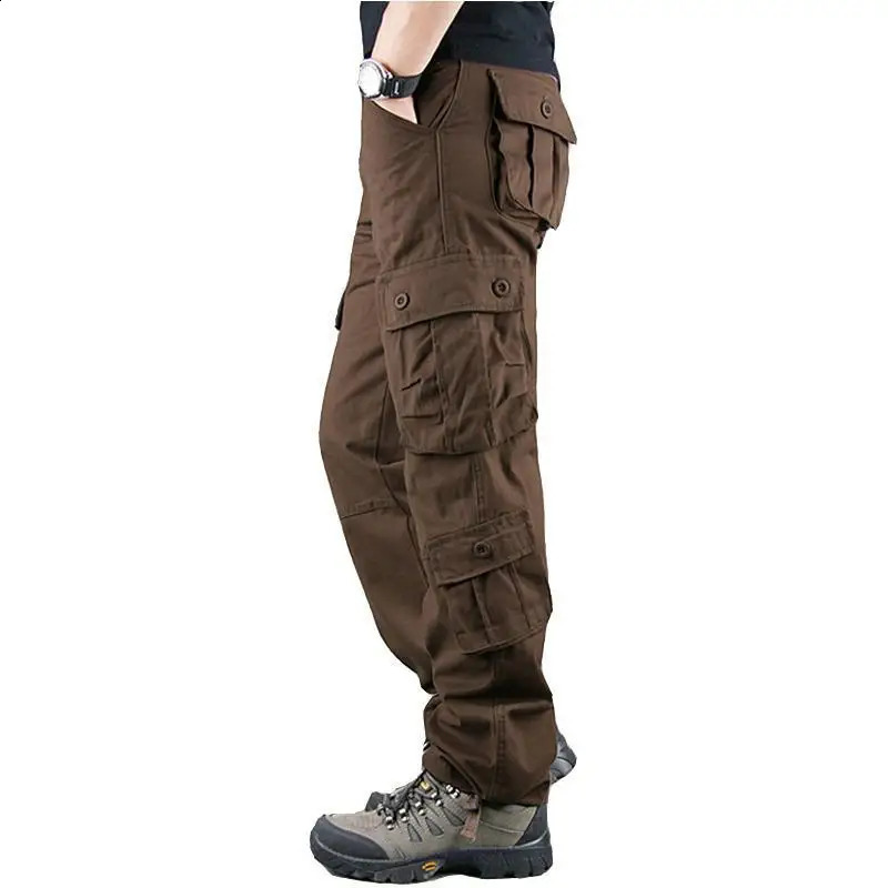 Spring Summer Autumn Winter Mens Cargo Pants Khaki Military Pants Casual Cotton Tactical Pants Large Military Pants Homme 240812