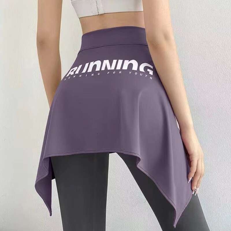 Yoga Women Tennis Self Cover Wrap Hip Covering Scarf Letter Print Workout Running Tie Up Asymmetrical Skirt ing