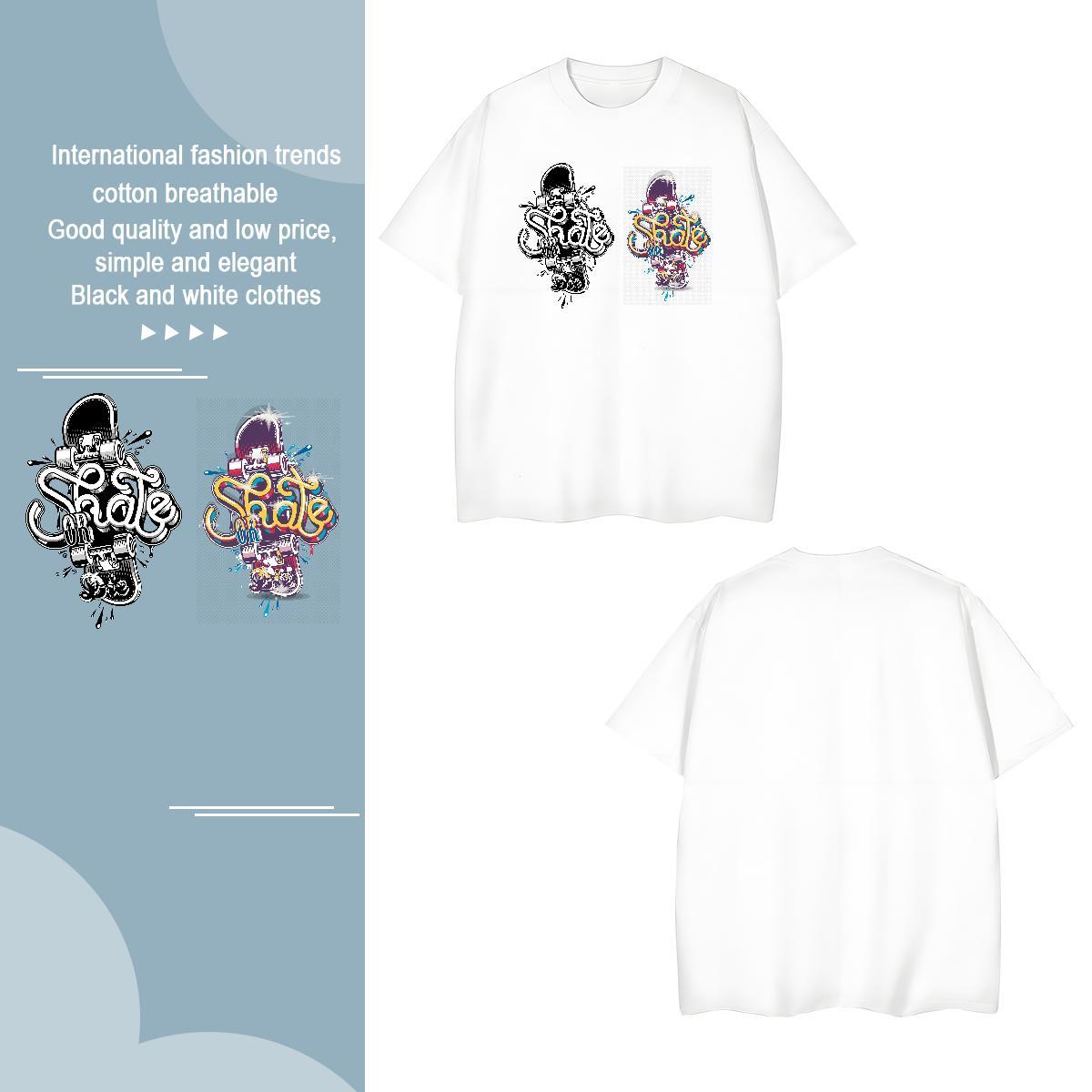 Man T Shirts 100% Cotton 230g Colorful Sport Short Sleeve O-Neck Floral Print Mens Tshirts Wholesale Soft Tee Shirt