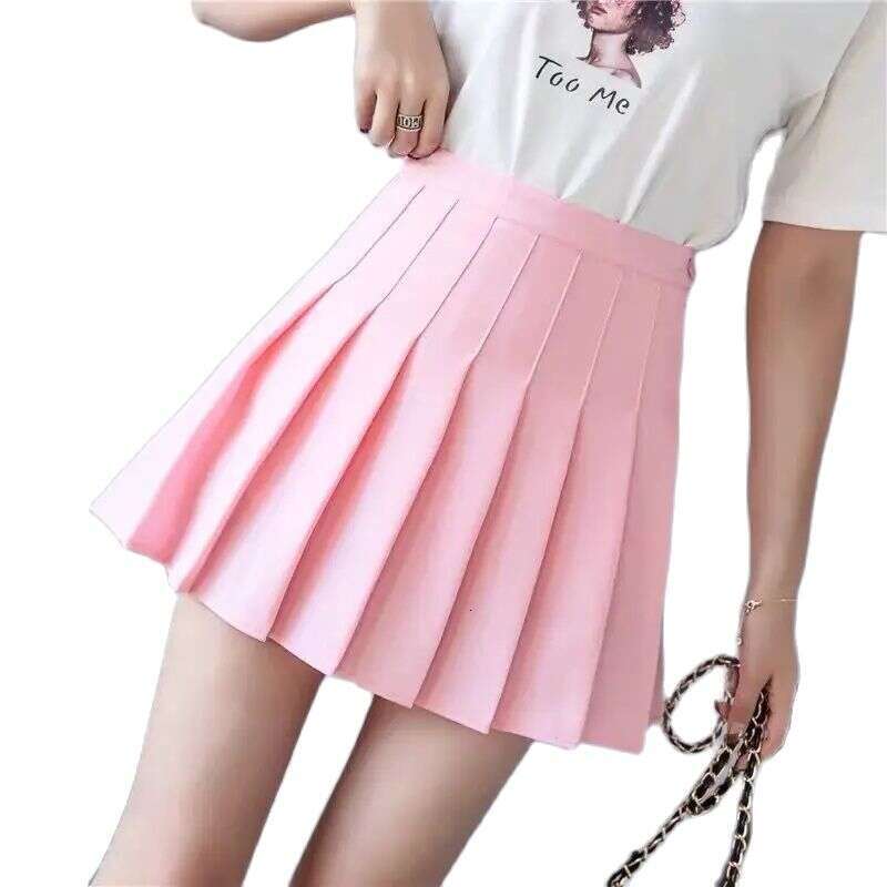 women's 2024 pleated summer high waisted zipper girl dancing JK mini skirt fashion student A-line Faldas