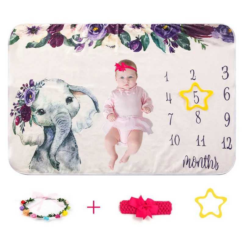 Premium Flannel Blanket for Baby Photography - Perfect for Milestone Monthly Photoshoots Photoshoot Accessories Y240815