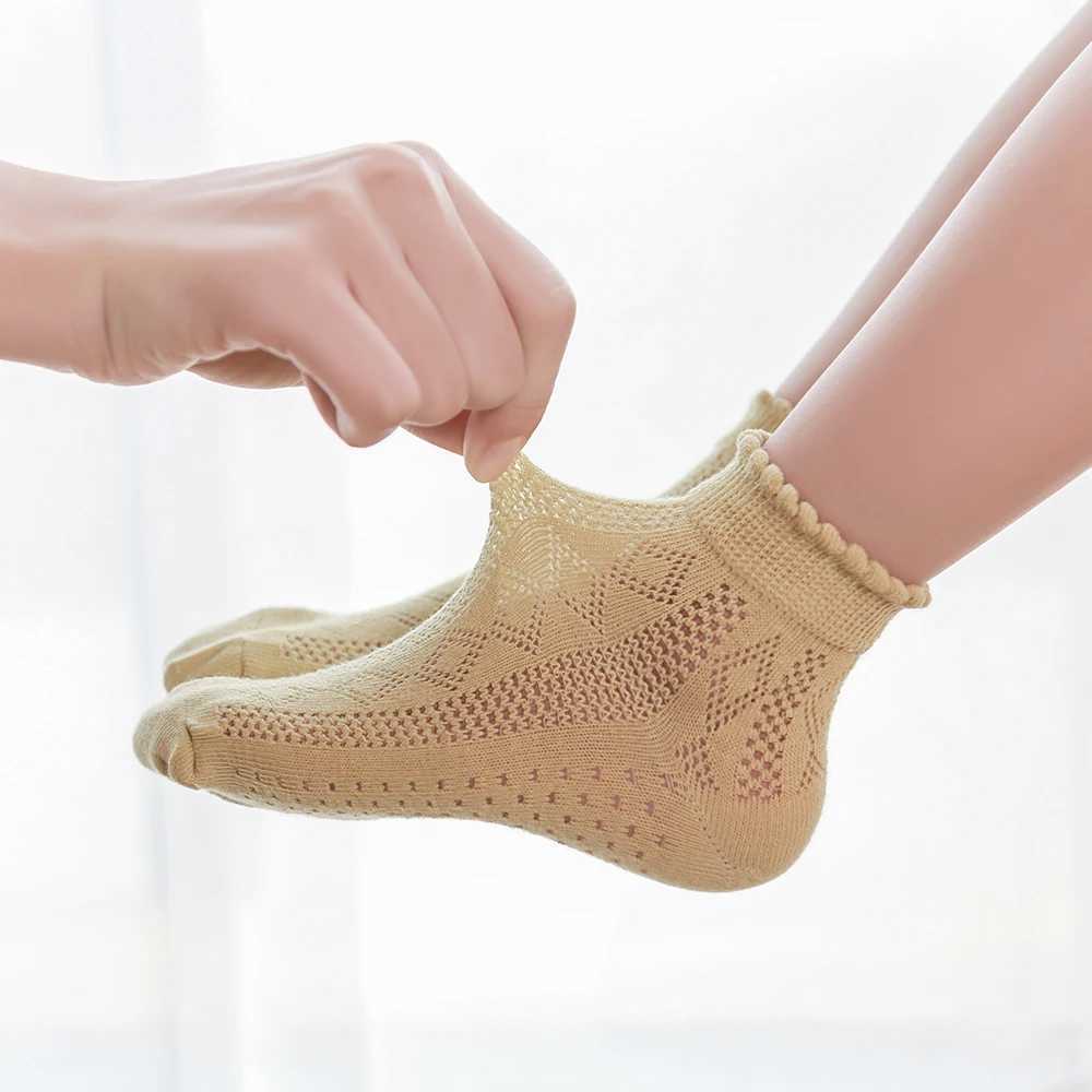 5 pairs/batch of baby socks summer and spring thin mesh cotton childrens socks cute girls lace socks colorful childrens socks W240814