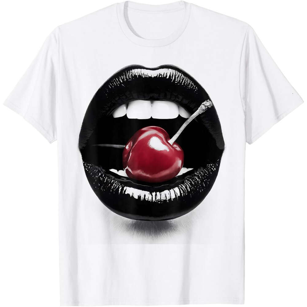 2025S Fashion Designer T Shirt For Mens Womens Cherry Lips T Shirt Shirts Tshirt Graphic Tee Casual Tops Clothes Short Sleeve